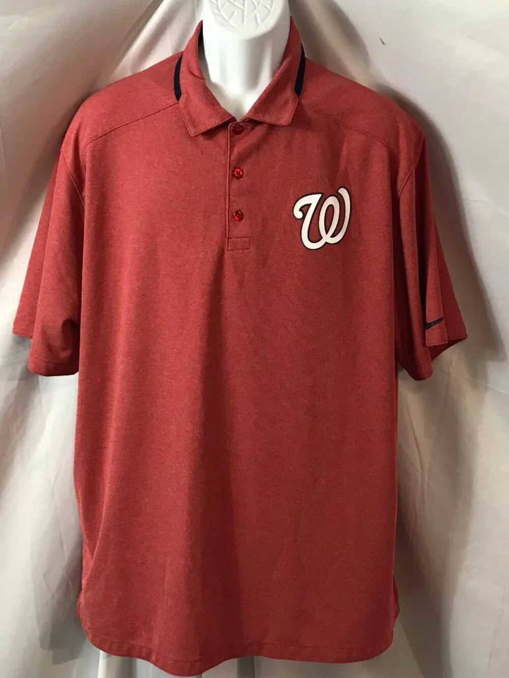 Nike Washington Nationals Activewear Athletic Sport Cut Polo Shirt